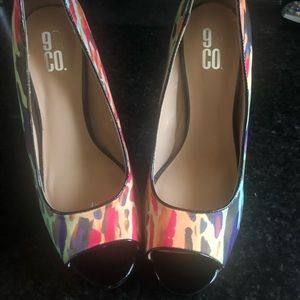 Multicolor Peek Toe Heels